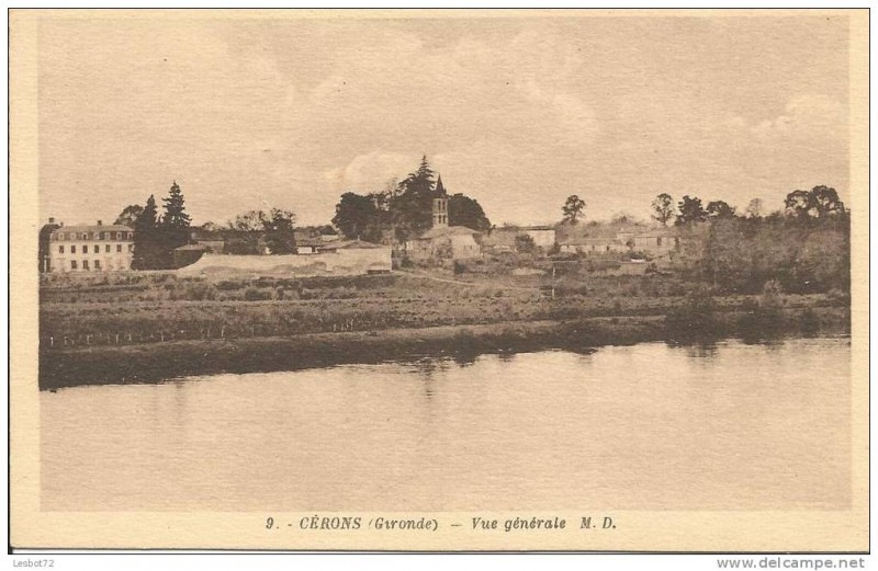 Carte postale ancienne Cérons - vue générale