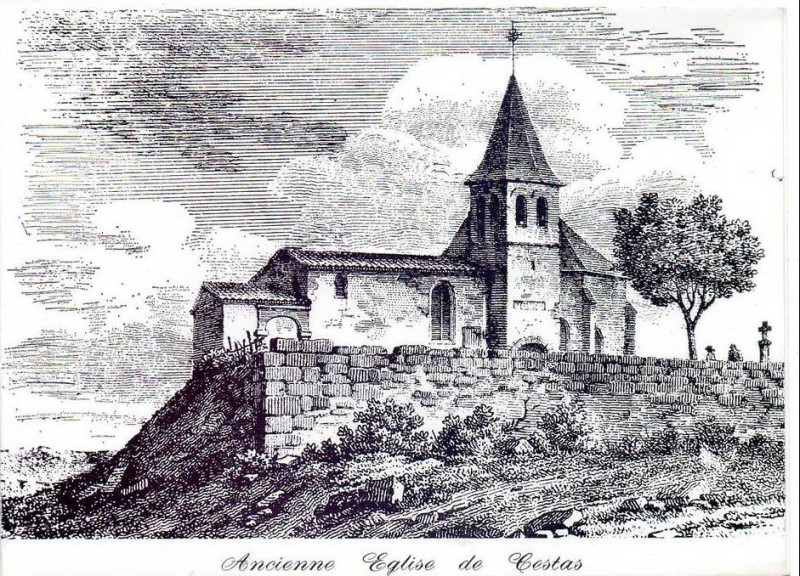 Carte postale ancienne Cestas - ancienne église