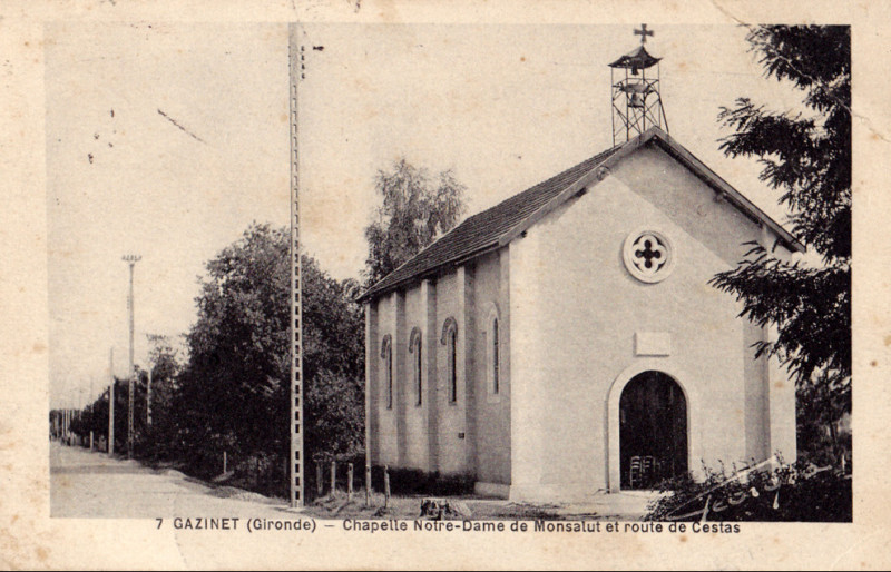 Carte postale ancienne Cestas - Gazinet chapelle de N-D