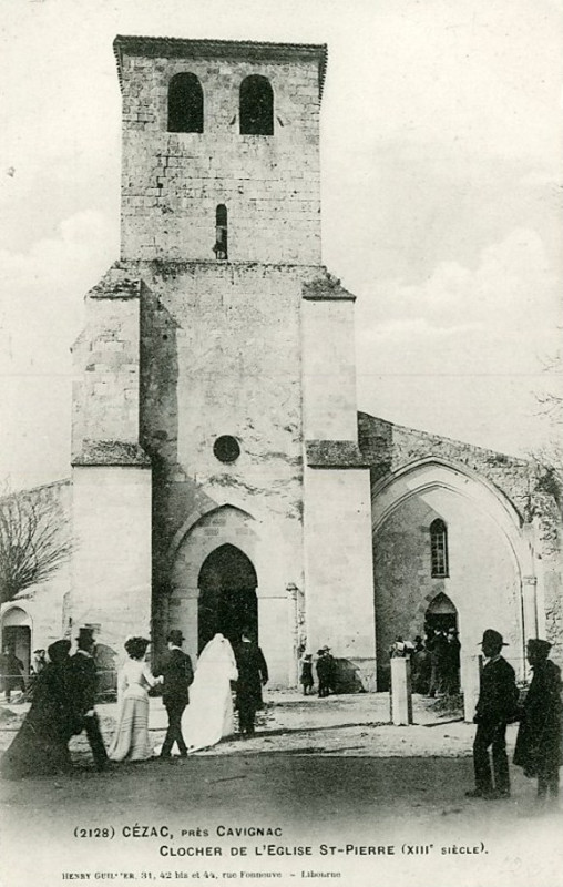 Carte postale ancienne Cézac - église 1