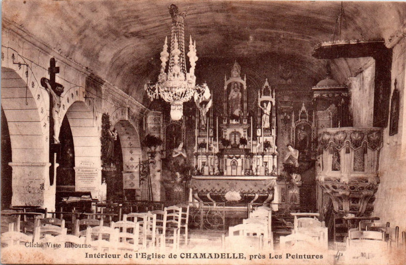Carte postale ancienne Chamadelle - église 5