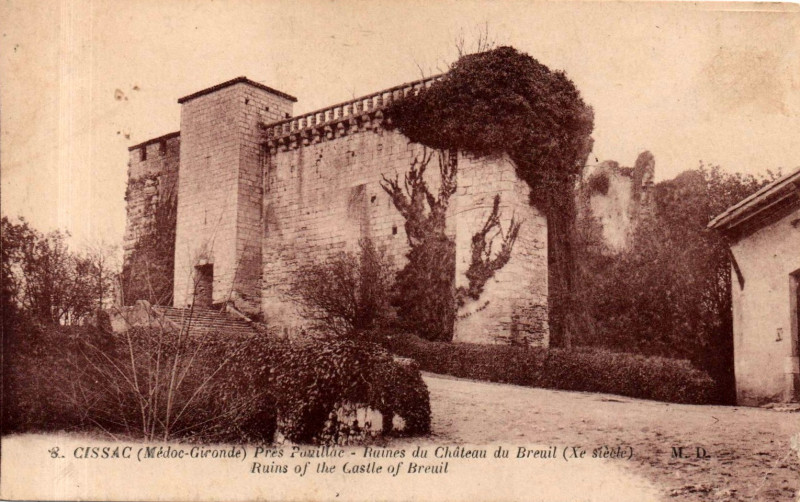 Carte postale ancienne Cissac - château du Breuil 1