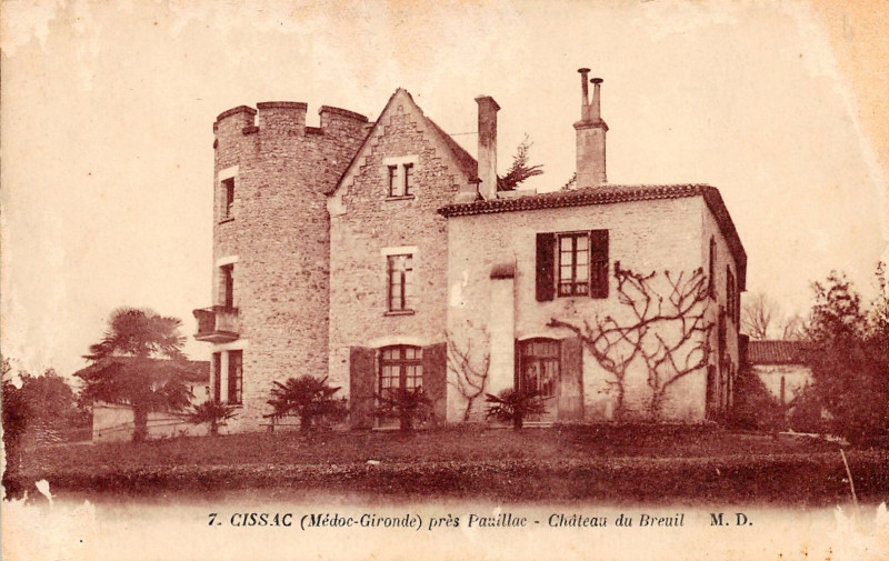 Carte postale ancienne Cissac - château du Breuil 3