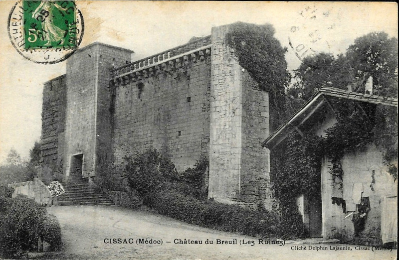 Carte postale ancienne Cissac - château du Breuil 6