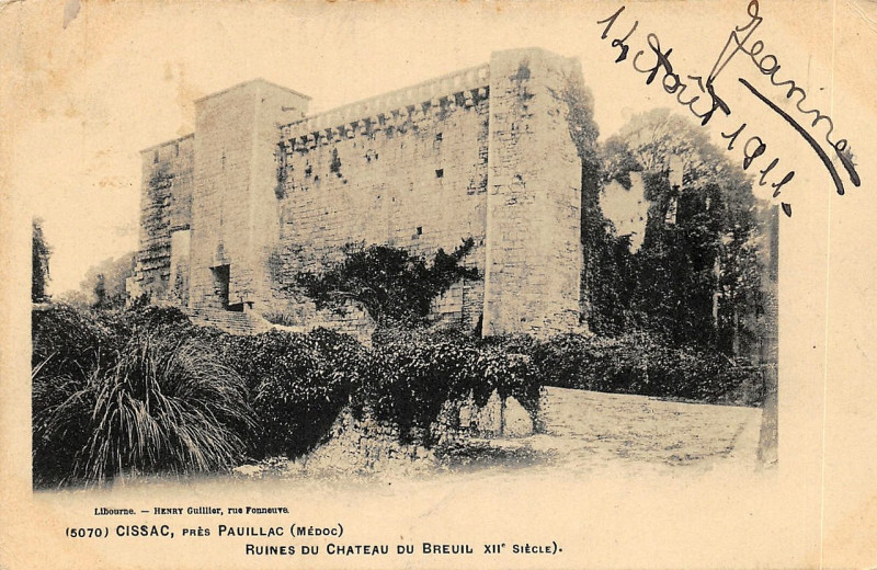 Carte postale ancienne Cissac - château du Breuil 7