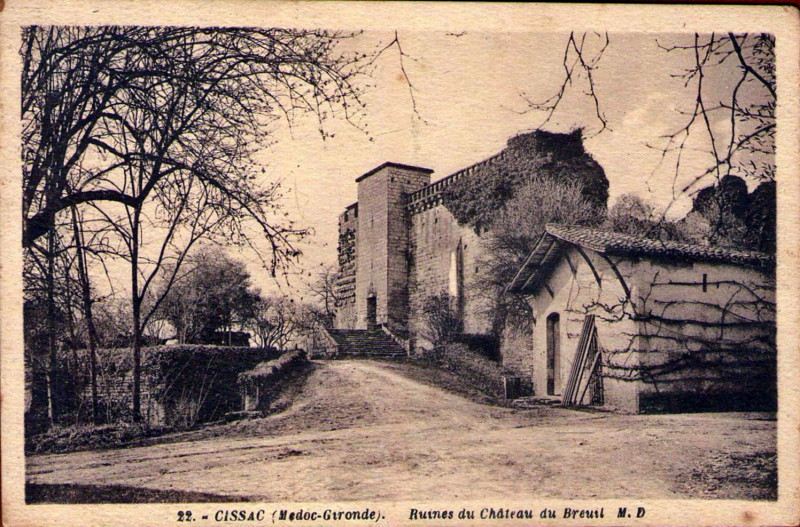 Carte postale ancienne Cissac - château du Breuil 9