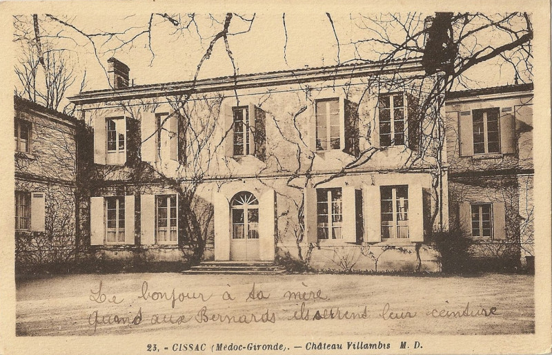 Carte postale ancienne Cissac - château Villambis 1