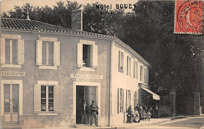 Carte postale ancienne Cissac - Hôtel Café Bouey 1