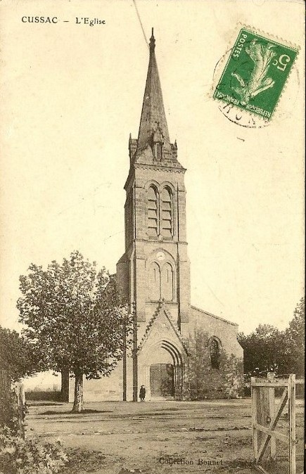 Carte postale ancienne Cissac - église 3