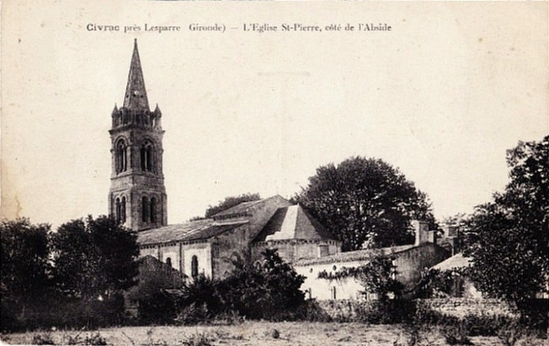 Carte postale ancienne Civrac-en-Médoc - église 1