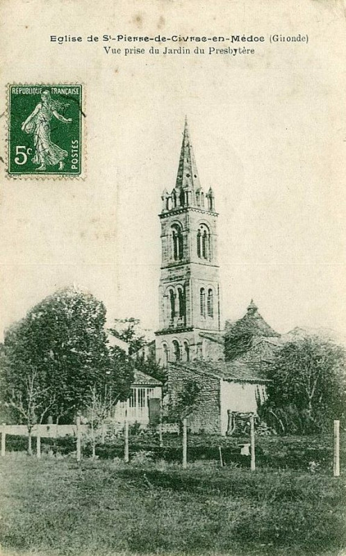 Carte postale ancienne Civrac-en-Médoc - église 2