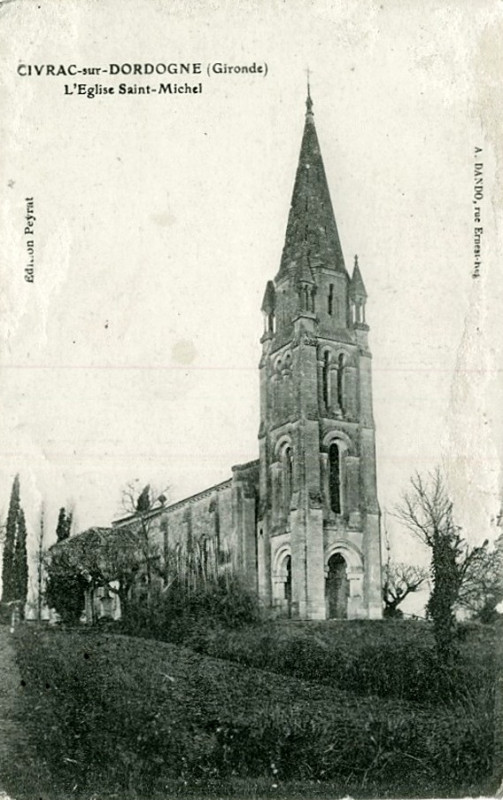 Carte postale ancienne Civrac-sur-Dordogne - église