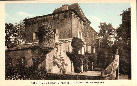 Carte postale ancienne Cleyrac - Château de Basgéran