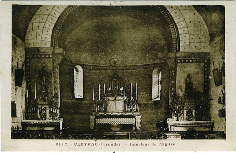 Carte postale ancienne Cleyrac - église 2