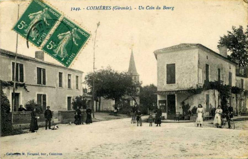 Carte postale ancienne Coimères - bourg