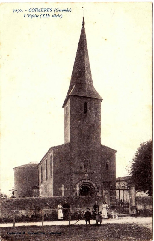 Carte postale ancienne Coimères - église
