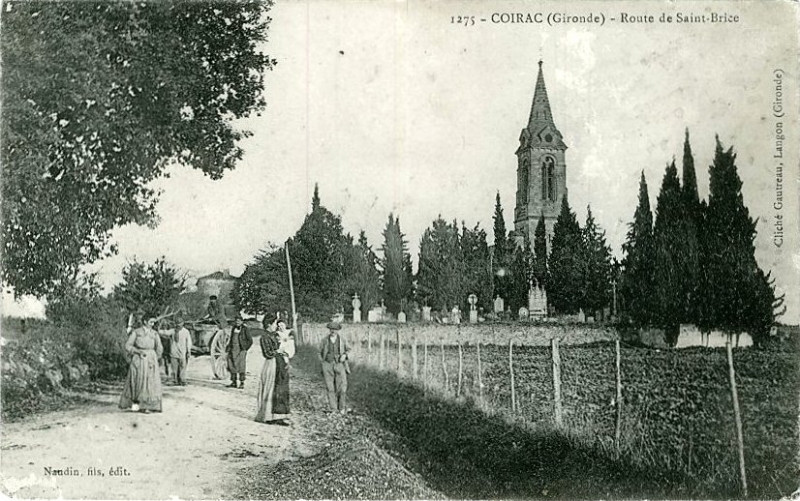 Carte postale ancienne Coirac - route de Saint-Brice