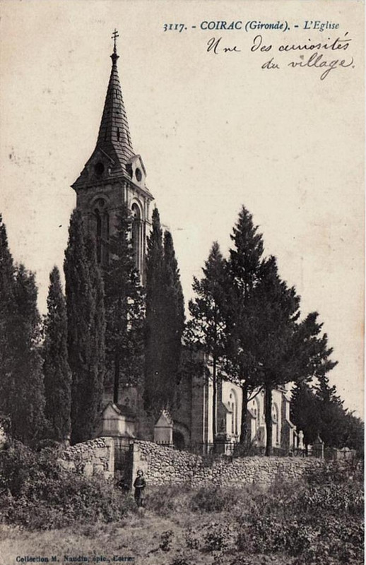 Carte postale ancienne Coirac - église 1