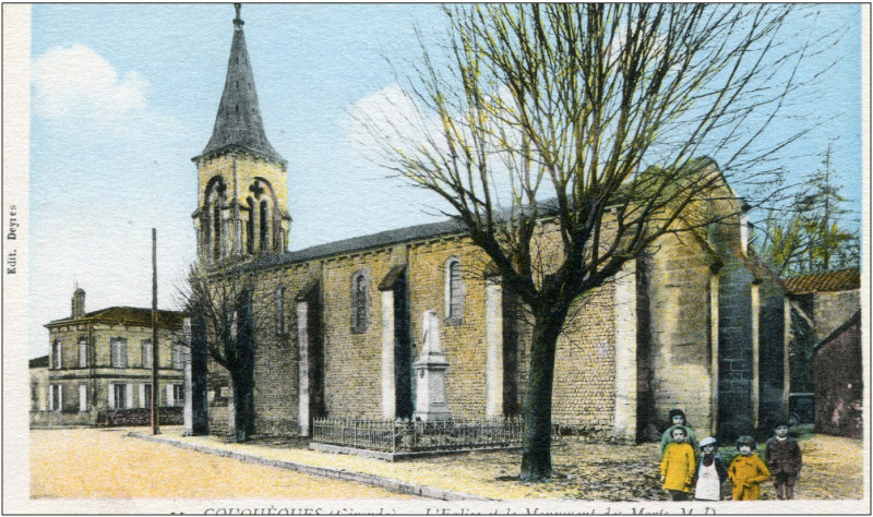 Carte postale ancienne Couquèques - Eglise b