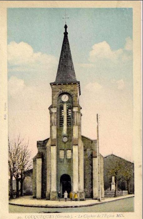 Carte postale ancienne Couquèques - église