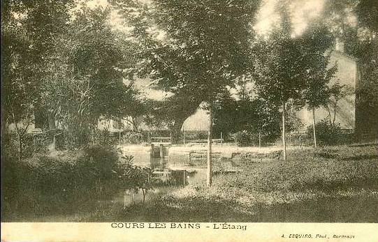 Carte postale ancienne Cours-les-Bains - étang