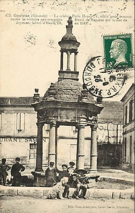 Carte postale ancienne Coutras - Puits Henri Iv 1a