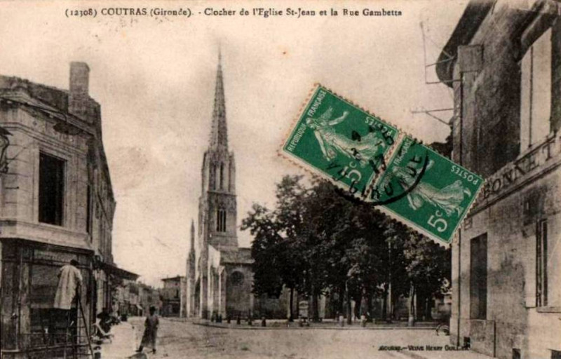Carte postale ancienne Coutras - rue Gambetta 5