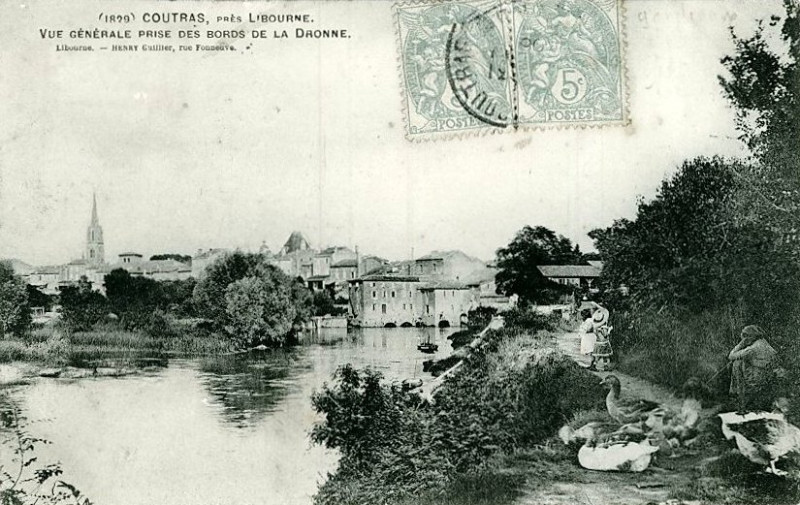Carte postale ancienne Coutras - vue générale 5
