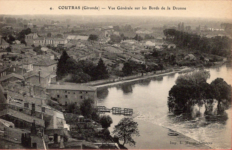 Carte postale ancienne Coutras - vue générale 6