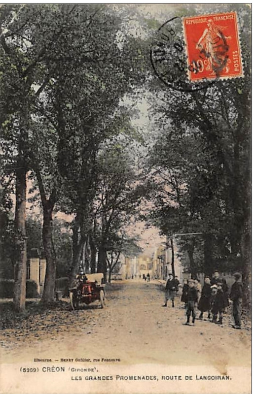 Carte postale ancienne Creon route de Langoiran 2