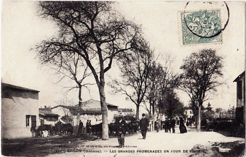 Carte postale ancienne Creon un-jour-de-foire