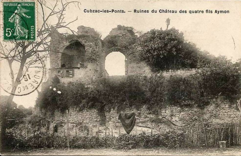 Carte postale ancienne Cubzac-les-ponts - château des 4 fils Aymon 3