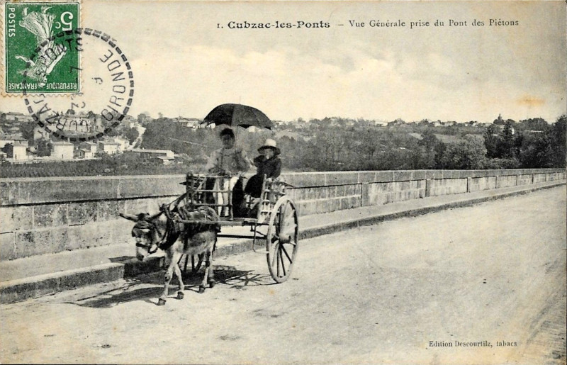 Carte postale ancienne Cubzac-les-ponts - pont des piétons 6