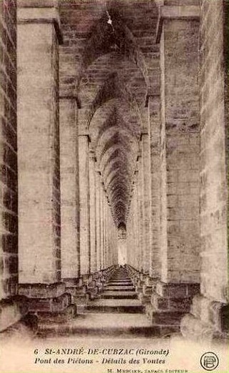 Carte postale ancienne Cubzac-les-ponts - pont des piétons 7