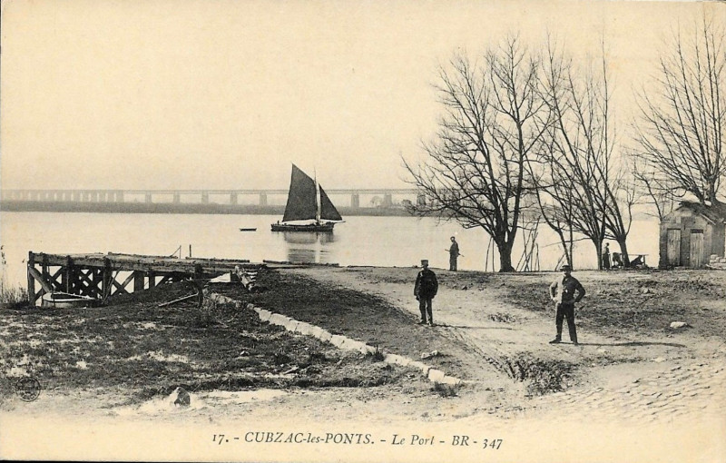 Carte postale ancienne Cubzac-les-ponts - port