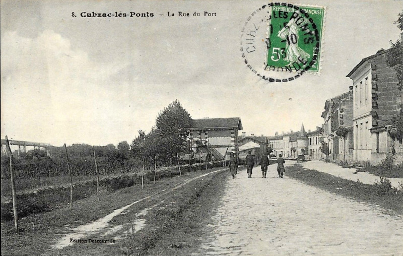 Carte postale ancienne Cubzac-les-ponts - rue du port 2