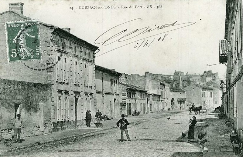 Carte postale ancienne Cubzac-les-ponts - rue du port 4