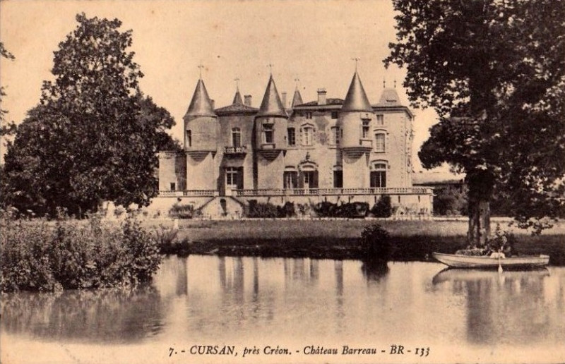 Carte postale ancienne Cursan - château Barrault 1