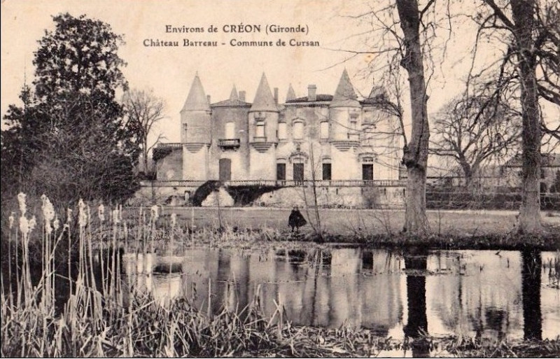Carte postale ancienne Cursan - château Barrault 7