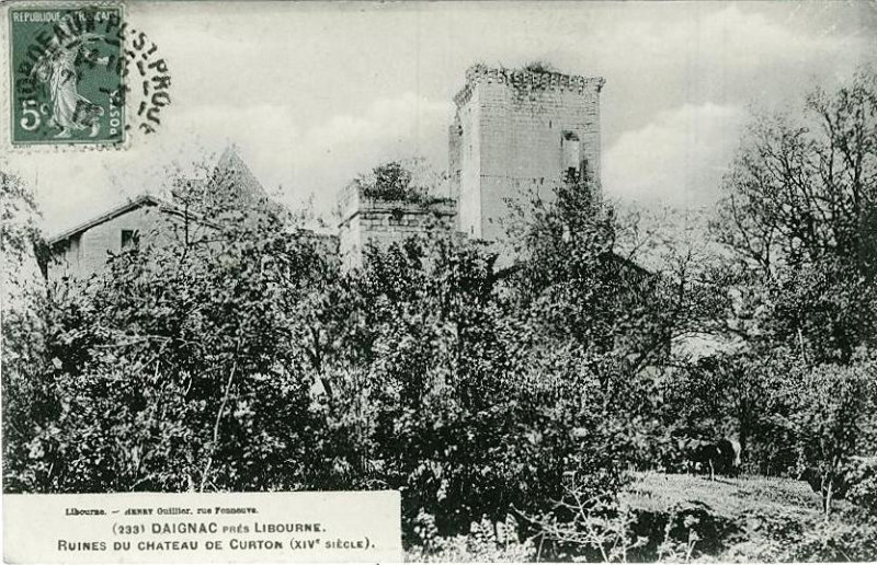 Carte postale ancienne Daignac - château de Curton 1