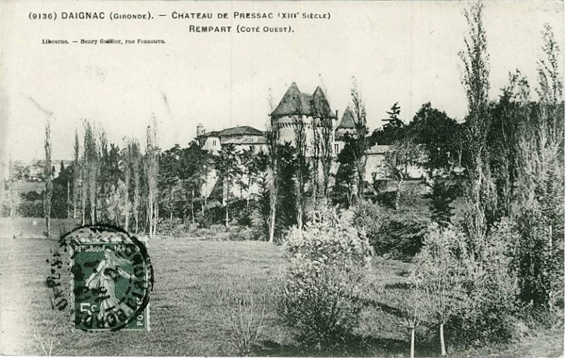 Carte postale ancienne Daignac - château de Pressac 1