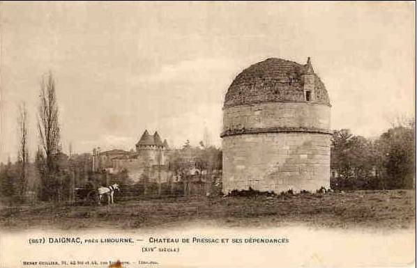 Carte postale ancienne Daignac - château de Pressac 4