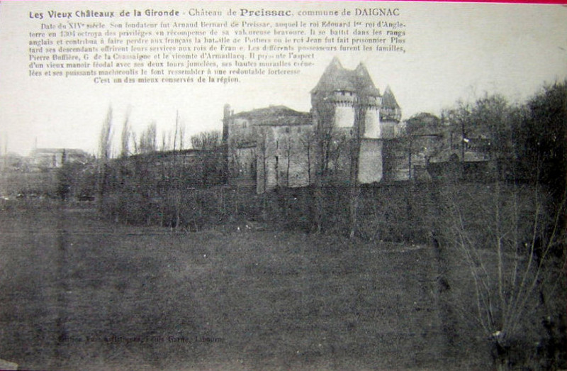 Carte postale ancienne Daignac - château de Pressac 5