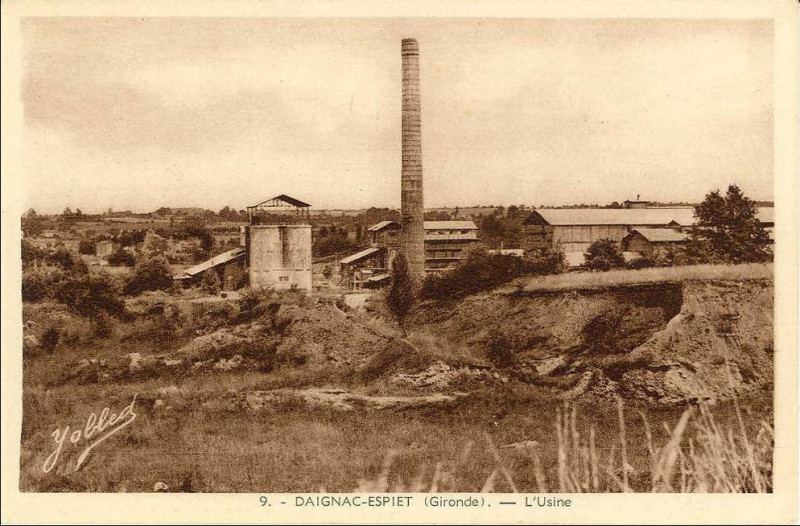 Carte postale ancienne Daignac - Espiet - l'usine a