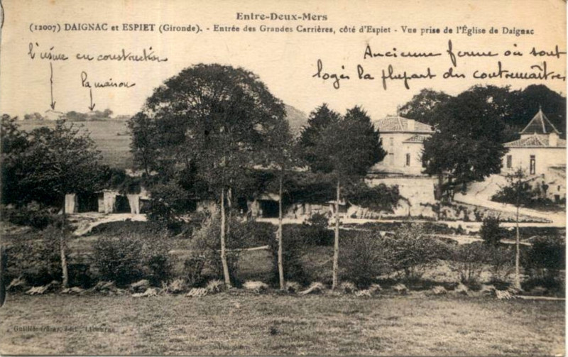 Carte postale ancienne Daignac - Espiet - vue générale
