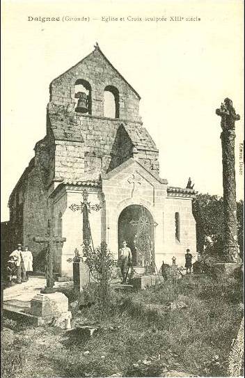 Carte postale ancienne Daignac - église 1