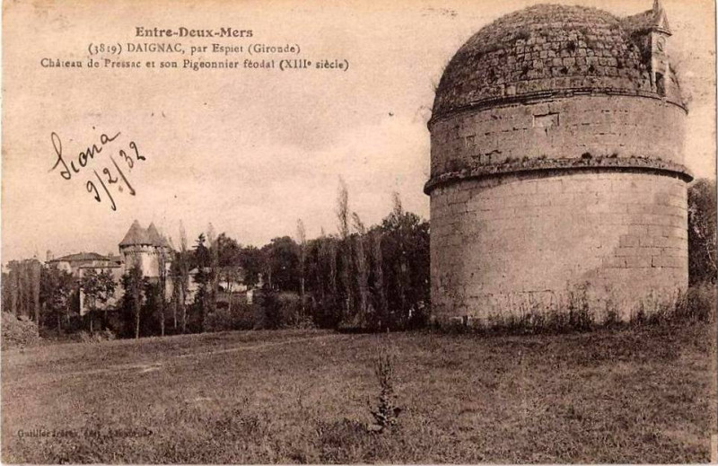 Carte postale ancienne Daignac – château de Pressac 4a