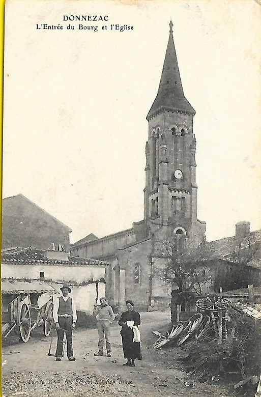 Carte postale ancienne Donnezac - église 1