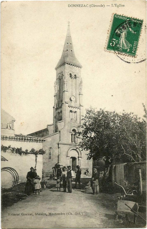 Carte postale ancienne Donnezac - église 3