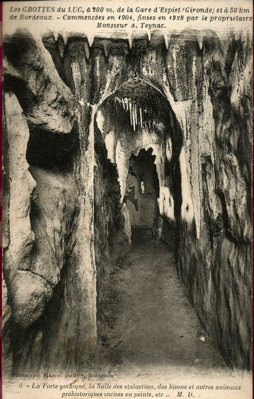 Carte postale ancienne Espiet - grotte de Luc b